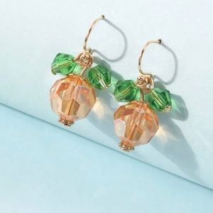 Pumpkin Fall theme Crystal Drop Earrings